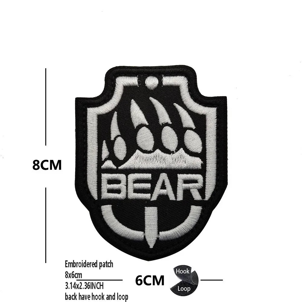 PVC Rubber Patch USEC Team Badge BEAR Magic Armband IR Reflective Tactical Morale Backpack Hook and Loop Patches for Clothing