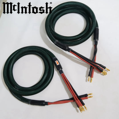 1 pair McIntosh 4 to 8 biwire Single Silver Plated hifi amplifier speaker Cable with Gold-plated, non-magnetic Banana Plug