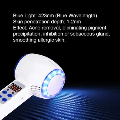 Hot and Cold Hammer Face Massager with Blue Light Therapy Skin Tightening Lifting Anti-Wrinkle Beauty Device