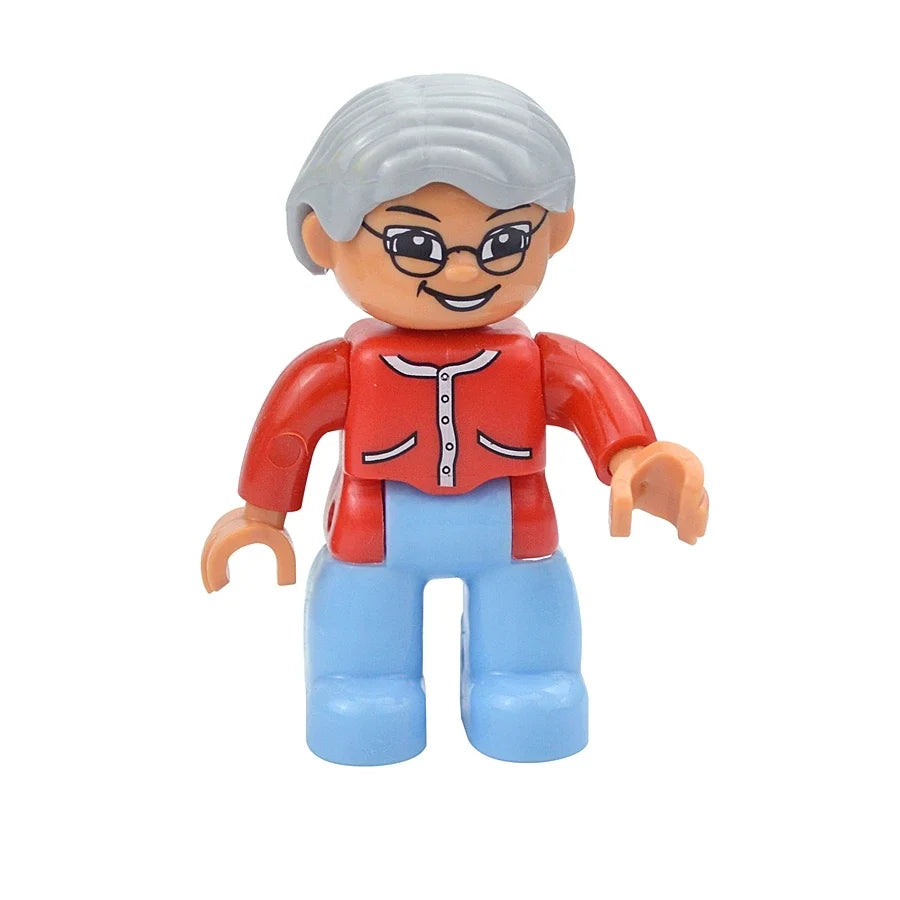 Figures Dolls Big Size Building Blocks Family Action Workers Doctor Police Farmer Compatible Large Bricks Duploes Kid Toys