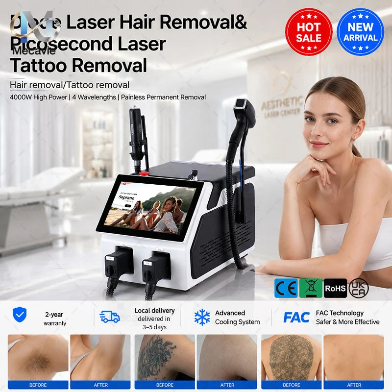 2026 2-In-1 5000W High Power Diode Picosecond Combo Laser Machine Hair Removal Carbon Peel Skin Renewal Salon Beauty Equipment
