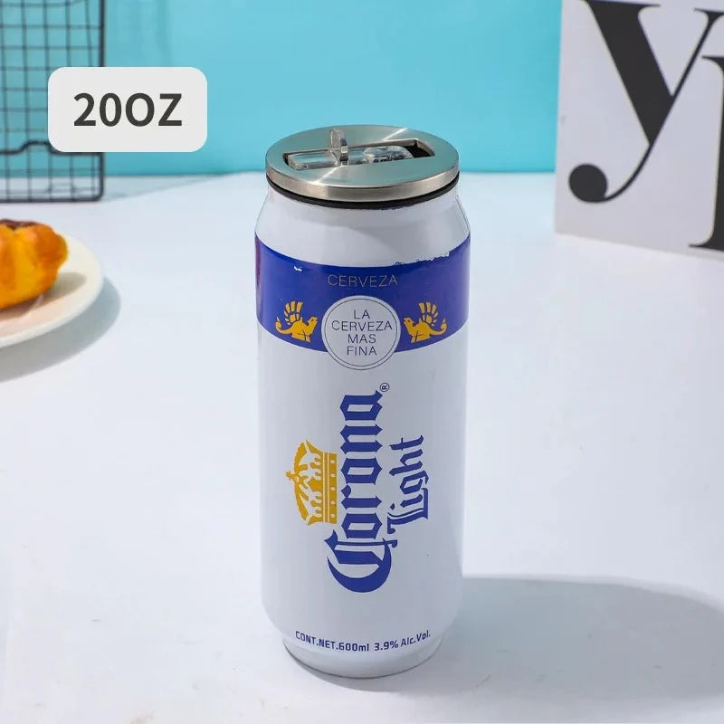 500ML 304 Stainless Steel Beer Cup Car Thermos Cola Can Cafe Beer Bottle Laser Printing Botella De Acero Inoxidable
