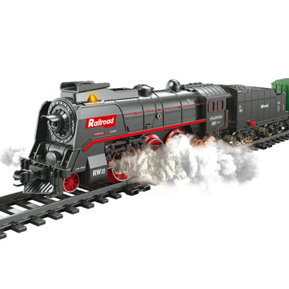 Vintage Steam Train Track Accessories Simulation Electric Train Model Retro Track Train Boy Toys Gift For Kids