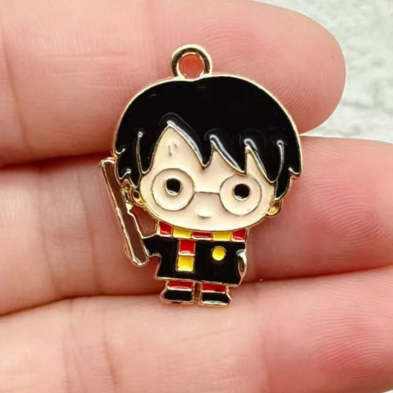 10/20Pcs Harry Potter‌ Anime DIY Hand Making Alloy Keychain Backpack Handmade Keychain Accessories Cute Keyring Gift for Fans