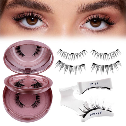 GEMERRY Magnetic Eyelashes with Applicator Natural Look Reusable Soft Strip False Lashes No Glue Makeup Kit Easy to Wear  Remove