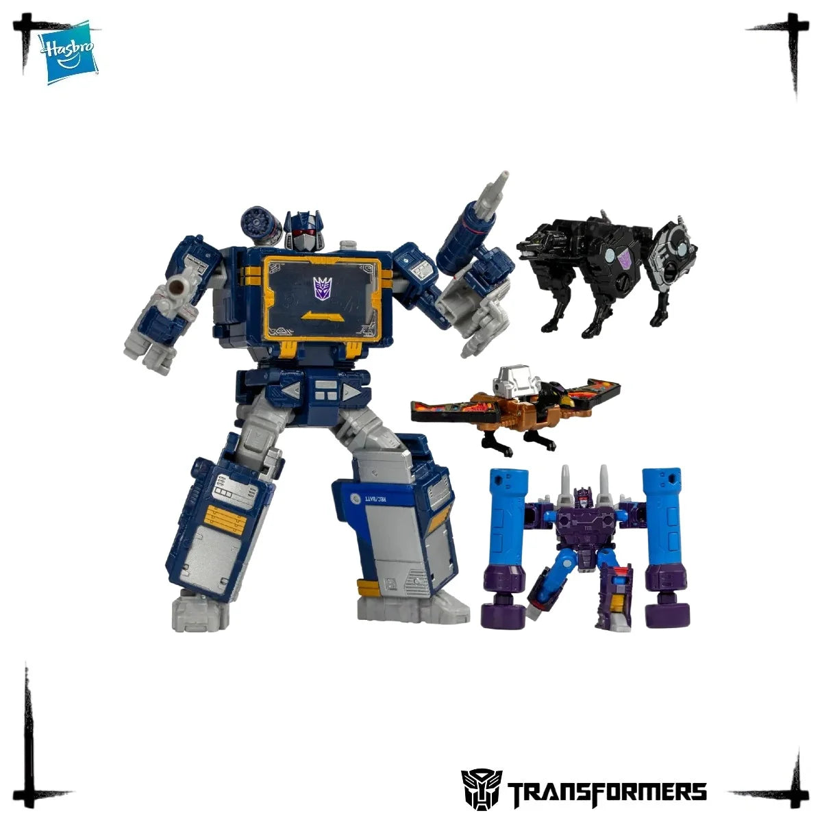 Anniversary Hasbro Transformers G1 Soundwave with 3 Cassettes Rumble Buzzsaw Ravage Transform Robot Action Figure Toy