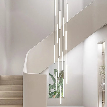 Nordic Stairs LED Long Chandeliers Minimalist Duplex Attic Living Room Kitchen Pendant Lights Home Decoration Ceiling Chandelier