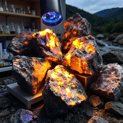 Natural Raw Yooperlites Flame Stone Fluorescent Stone Energy Reiki Specimens Diffuser Oils Stone Fire Home Decoration Stone