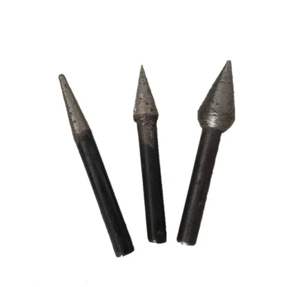 Sintered Diamond Mounted Point Stone Grinding Burs Drill Bit Head Engraving Accessories Set for Carving Lapidary Tool 6mm Shank