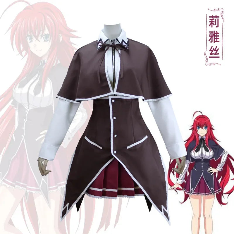 Anime High School DxD Rias Gremory Cosplay Costume Wig Ruin Princess Halloween Party Set