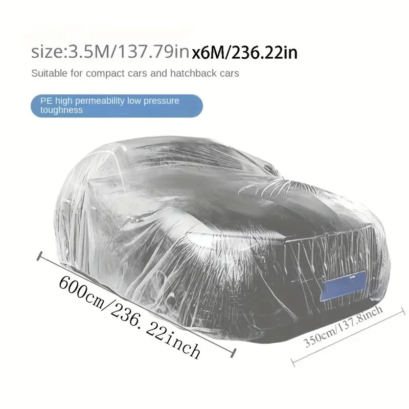 Disposable Transparent Car Clothing Cover Dustproof Rainproof Transparent Paint Dustproof Plastic Film Rainproof Car Cover
