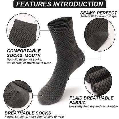 High Quality 10 Pairs/lot Men Bamboo Fiber Socks Breathable Compression Long Socks Business Casual Male Large size 38-45