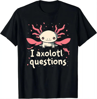 I AXOLOTL QUESTIONGS Children Boy Girl T shirt 2026 New Summer Short Sleeve T-Shirt Cute Style kidS casual SPORTS Tops