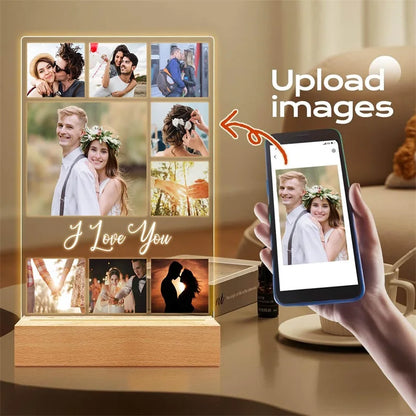 Custom Picture Frame with Photo Personalized Photo Frame with Night Light Customizable Photo Frames Christmas Birthday Gifts
