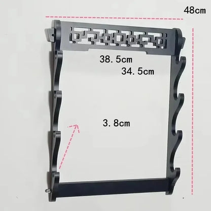 8-Layers Katana Storage Shelf Wall Support Holder Wooden Sabre Samurai Sword Stand Rack Display Real Japanese Katana Organizer