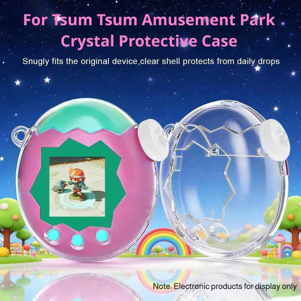 For Tamagotchi Paradise Clear PC Protective Case And Button Cap Electronic Pet Machine Full Cover Shell