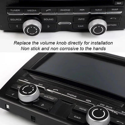 Car Audio Volume Radio Knob Cover CD Multi-Media Control Switch Button for Porsche Cayenne Panamera Macan 911 718 Boxster Cayman