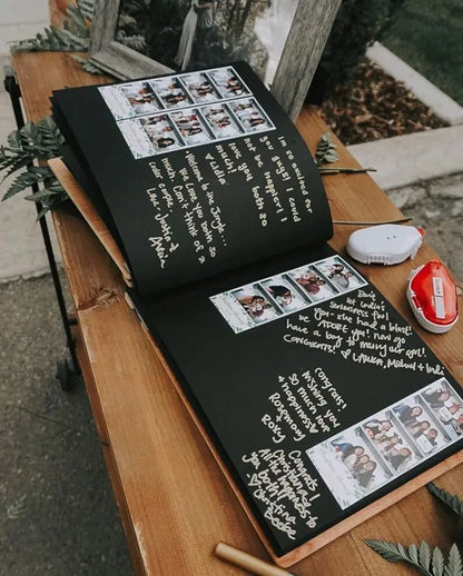 Wooden Wedding Guest Book - Personalized Laser Engraved, Perfect for Photos and Heartfelt Messages, Photobooth, Photo Album