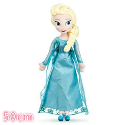 50cm Princess Anna Elsa Plush Doll Elza Stuffed Toy for Kids Halloween Birthday Gift Soft Kids' Plush Doll