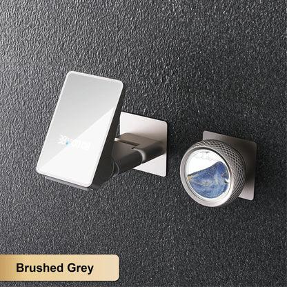 Luxury Brass Titanium LED Digital Display Wall Mounted Bathroom Faucet with Embedded 2 Cold and Hot Water Waterfall Basin Mixer