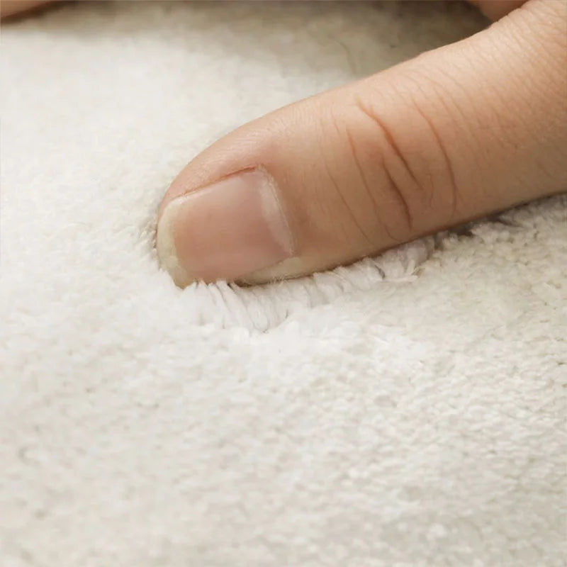 Cream Style Carpets for Living Room Minimalist Bedroom Decor Round Carpet Fluffy Soft Lounge Floor Mat Thick Plush Cloakroom Rug