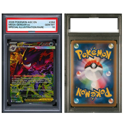 PTCG Rating Card 2026 ASC EN MEGA GENGAR ex 284/217 Collection Card Copy DIY 10Points Rating Card Anime Game Gift Toy