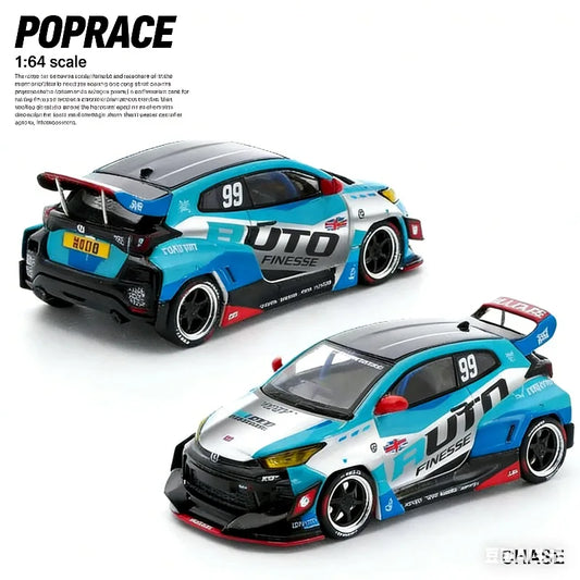 POPRACE 1:64 PANDEM GR YARIS - AUTO FINESSE Simulation Static Alloy Car Model, Boys' Toy, Adult Collection Piece.
