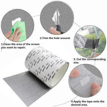 Width Window Mosquito Net Repair Tape Self-Adhesive Window Screen Repair Patch Anti-Insect Fly Mesh Broken Holes Tape
