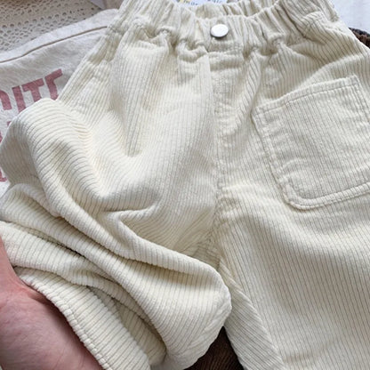 New Spring Autumn Kids Pants 2-7T Simple Style Boys and Girls Loose Corduroy Trousers Baby Clothing Children Pants Outdoor Wear