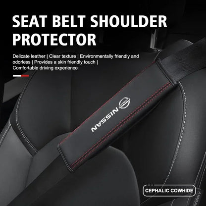 2PCS Car Safety Belt Protective Pads Shoulder Cover for Nissan Sylphy N7 Teana Qashqai Note J10 J11 Navara Juke GTR Tiida Patrol