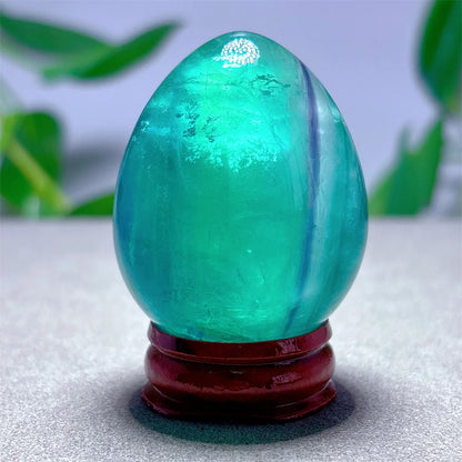 Rainbow Fluorite Egg Crystal Natural Stone Quartz Minerals Home Decoritems Reiki Gifts Energy Healing Luck Love Garden +Stand