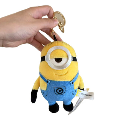 Genuine Cute Little Yellow Minion Bob Backpack Pendant Cartoon Plush Doll Keychain Bag Doll Decoration Birthday Gift