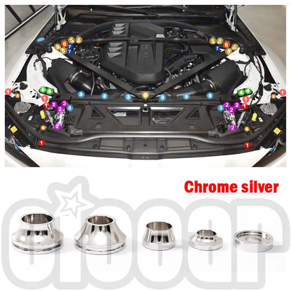OiOMOTORS Front Bonnet Body Bolts and Nuts Billet Dress Up Hardware Kit for BMW G87 M2 G80 G81 M3 G82 G83 M4