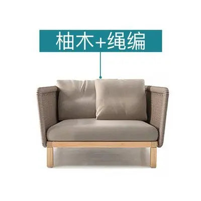 Woven Rattan Outdoor Sofa with Solid Wood Base, Weather-Resistant Patio Couch, 3-Seater Lounge Sofa for Balcony & Garden
