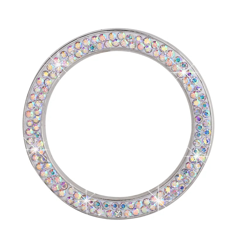 Decoration Ring Diamond Rhinestone Car Decor One Click Start Button Engine Start Stop Switch Button Cover