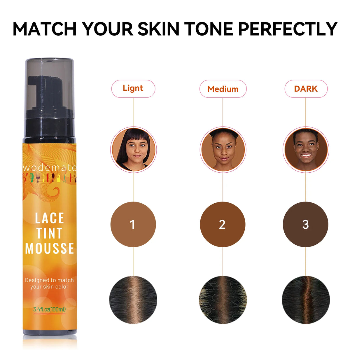 Tinted Lace Precison Parting Pen 100ml Lace Tint Mousse Brown Lace Dyeing Spray Wig Lace Tint With Brush Applicatior Wholesale