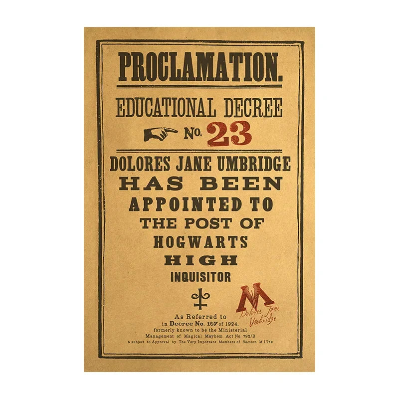 Magic School Movie Peripheral Posters Cosplay Party Decorations Suitable for Indoors Bars Wall Stickers Creative Fun Gifts