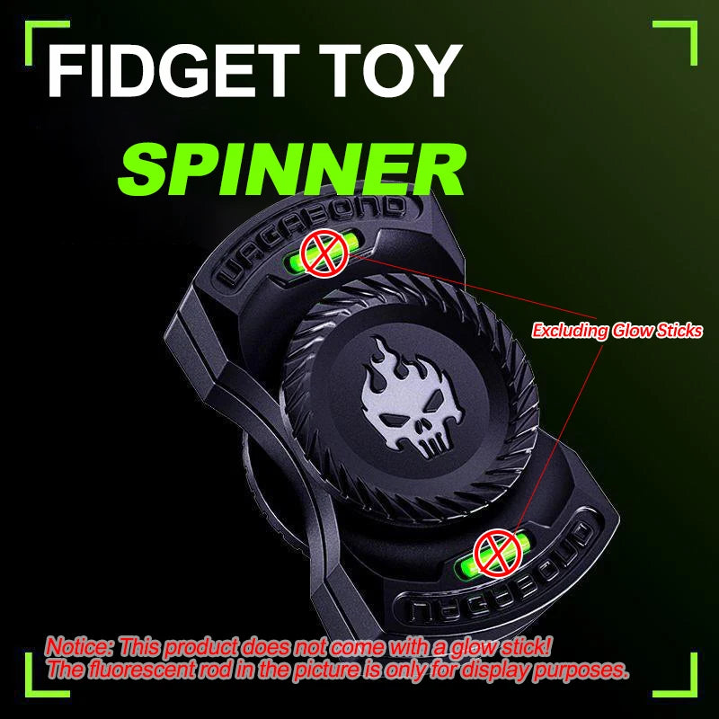 Fun 3-In-1 Game EDC Fidget Toys Personalized Skeleton Ghost Fidget Spinner Alloy Fidget Slider Stress Release Toy Sound Coin Toy