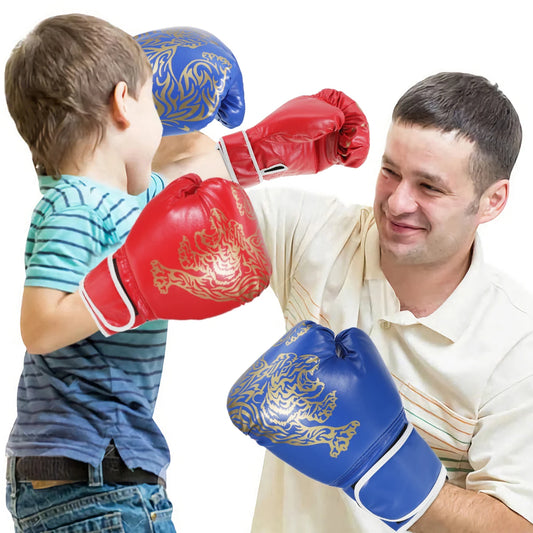 Children's and Adult Boxing Gloves, Breathable PU Leather Boxing Training Taekwondo Gloves, Parent-Child Interaction
