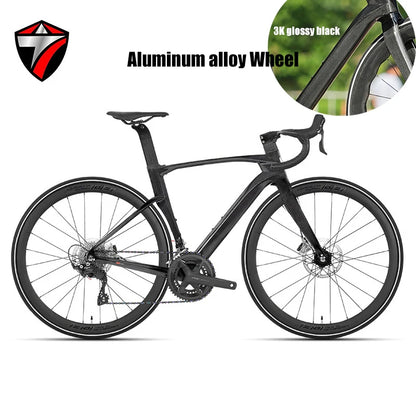 TWITTER New CYCLONE RS-24S Shift+105 Derailleur Carbon Road Bike 4-Pistons Oil Disc Brake Racing Bicycle 700*28C for Men Women