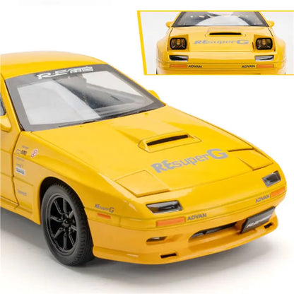 1:24 Mazda RX7 Alloy Sports Car Model Diecasts Metal Toy Racing Vehicles Car Model Simulation Sound and Light Childrens Toy Gift