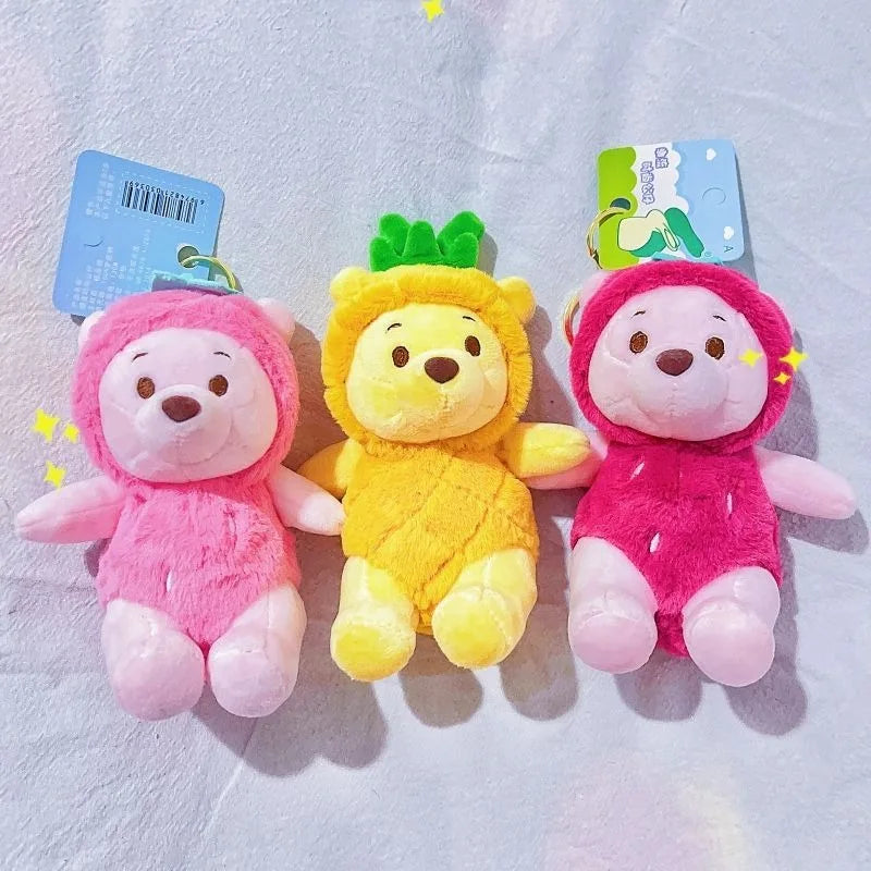 This Year's New Doll Pineapple Bear Doll Plush Toy Birthday Gift Winnie The Pooh Cute Doll Sitting Pendant Keychain
