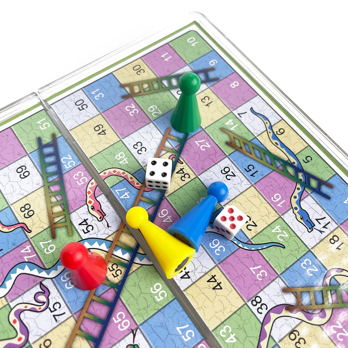 Foldable Magnetic Crystal Snakes and Ladders Board Game Transparent Plastic Chessboard Tabletop Travel Outdoor Game Set