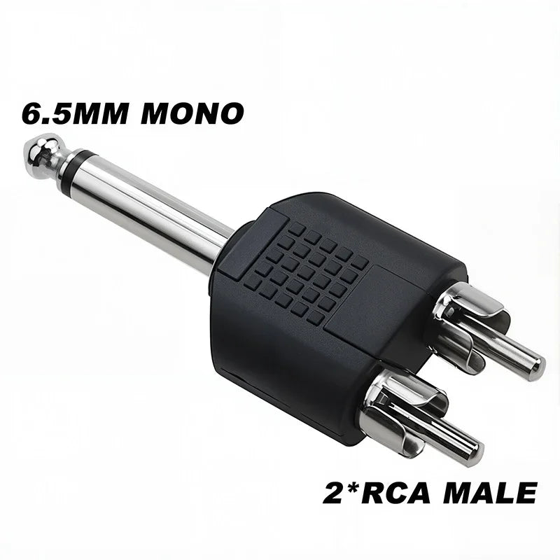 5Pcs Stereo 1/4" Male Plug to RCA Female Jack 6.35mm 3.5mm Audio Mono Adapter Connector Conversion Plug TS for Home KTV