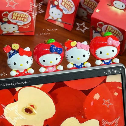 Cartoon Hello Kitty Apple Party Series Paste Cute And Interesting Beans Blind Box Computer Decoration Toys Mystery Box Fun Gifts