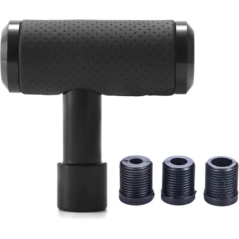 T Handle Shifter Car Knob Joystick Style Alloy Cover with Leather Gear Stick Lever Shift Fit Most Automatic Manual Transmissions