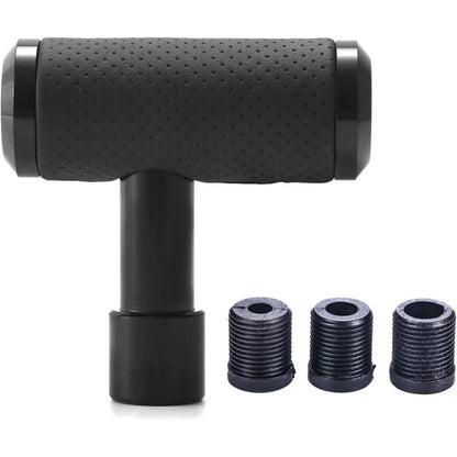 T Handle Shifter Car Knob Joystick Style Alloy Cover with Leather Gear Stick Lever Shift Fit Most Automatic Manual Transmissions