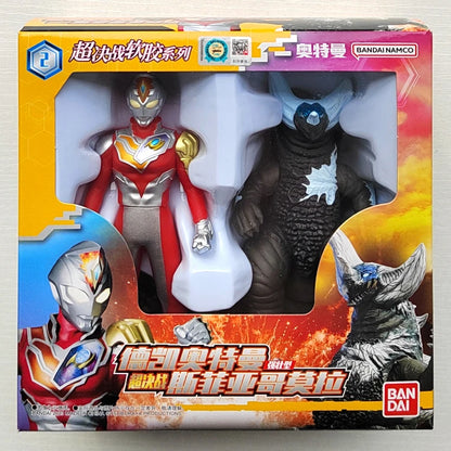 Bandai Original Ultraman TrigaTiga Galaxy Dynasel Vin Super Showdown Monster Golbadada Set Box Soft Plastic Doll Children's Gift