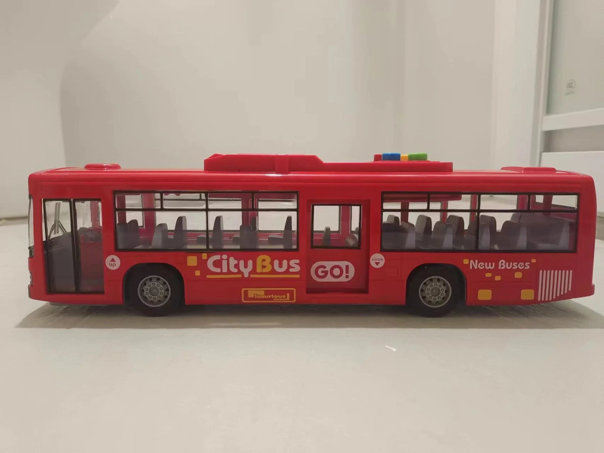 Large Size Light Music Inertia Bus Model Pull Back Cars Simulation Bus High Quality Drop-resistant Educational Toys Gifts