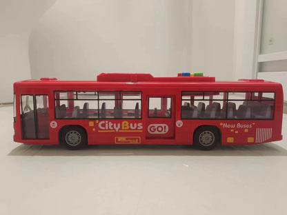 Large Size Light Music Inertia Bus Model Pull Back Cars Simulation Bus High Quality Drop-resistant Educational Toys Gifts